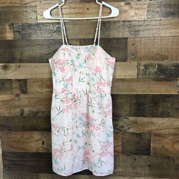Xhilaration | Dress Floral Print White Pink Large - Picture 2 of 7